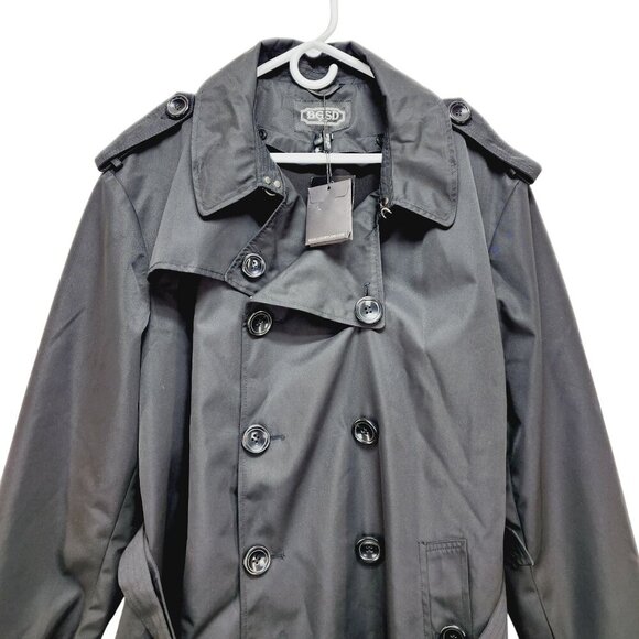 BGSD Women's Gabby Black Mid Length Trench Coat Size  XXL New - Picture 13 of 15